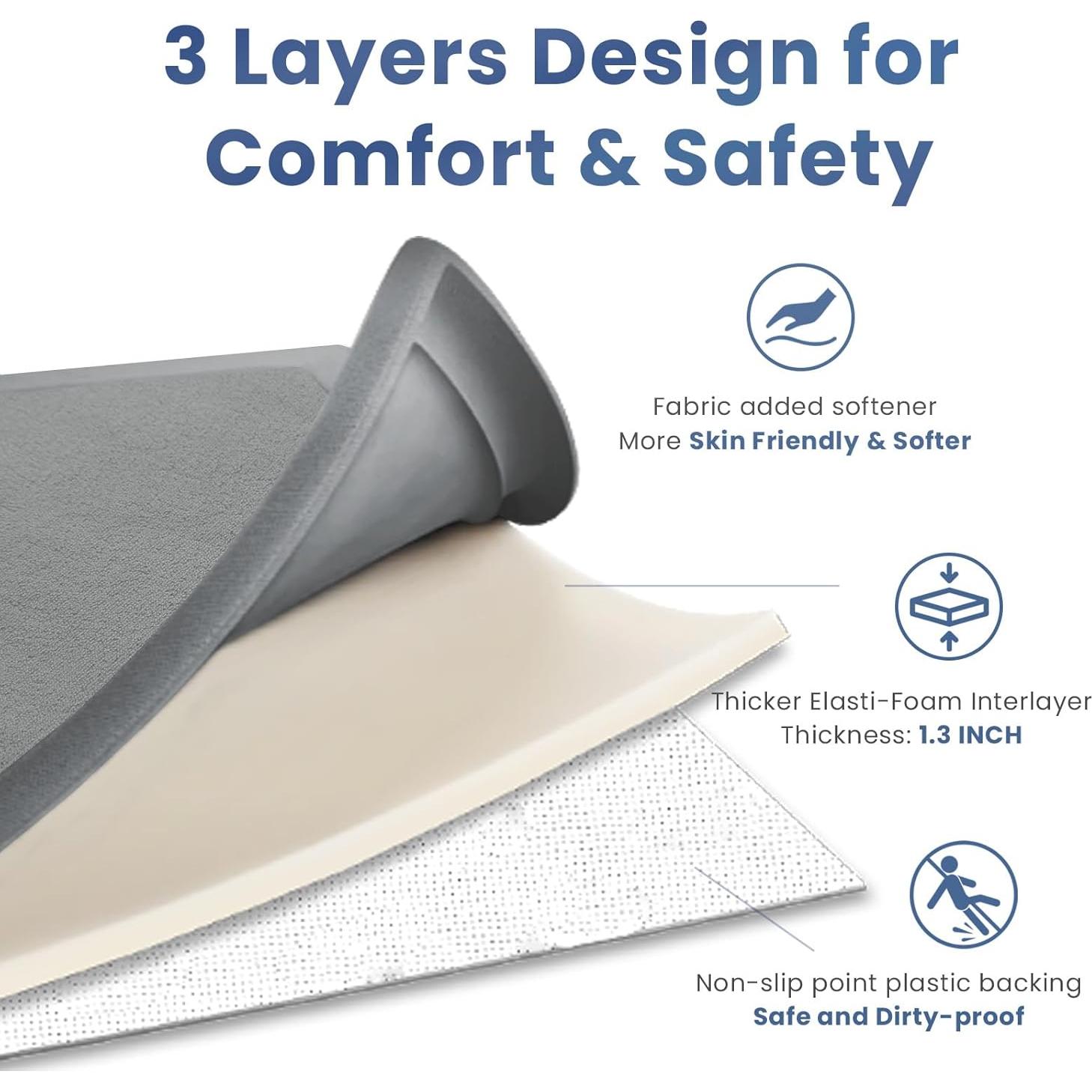 Alfombra de Juego para Bebés HulooSleep 200x150 cm Gris Oscuro