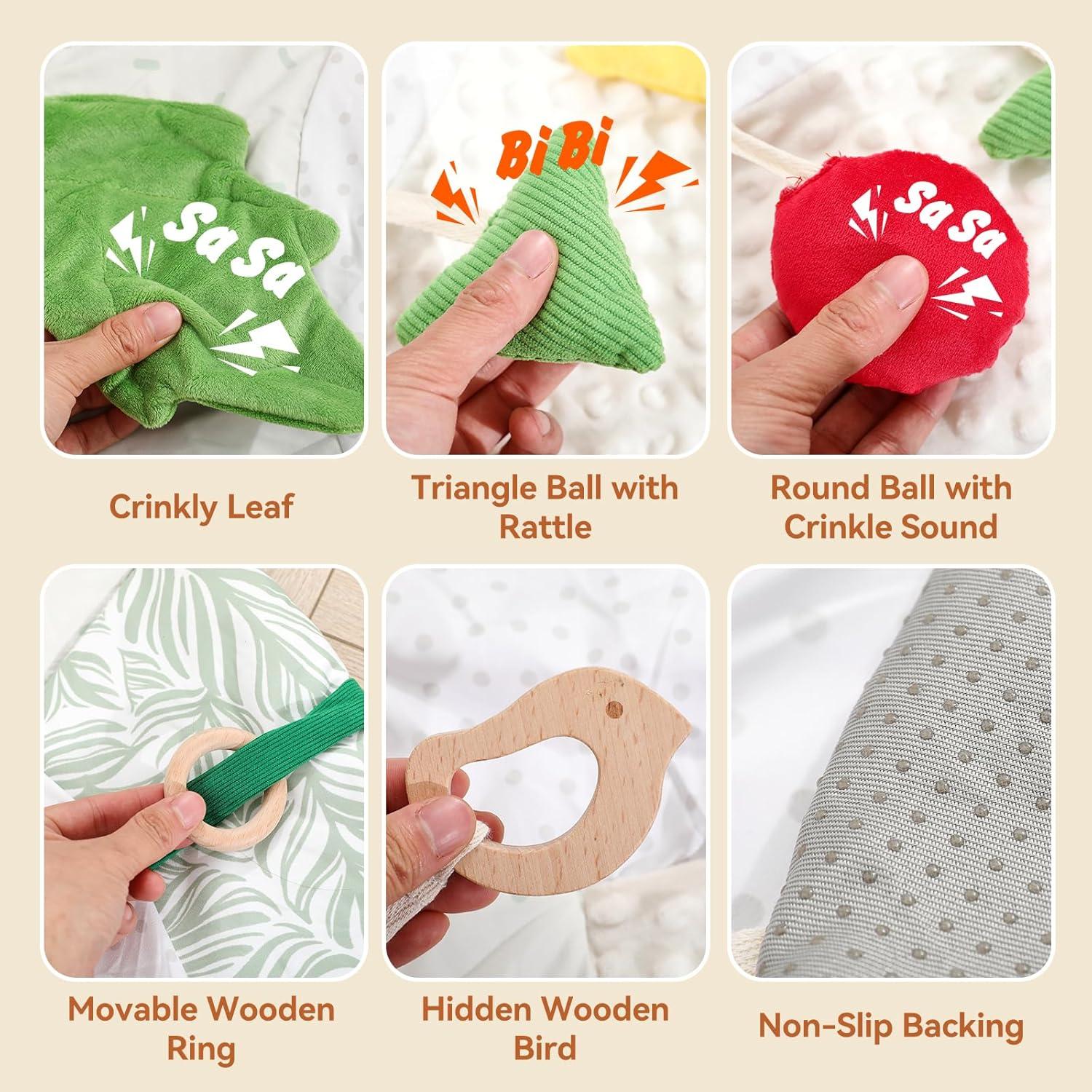 Alfombra de Juego Montessori 5 Zonas Desarrollo Sensorial Bebés