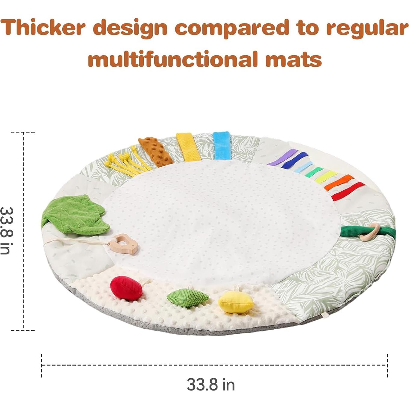 Alfombra de Juego Montessori 5 Zonas Desarrollo Sensorial Bebés