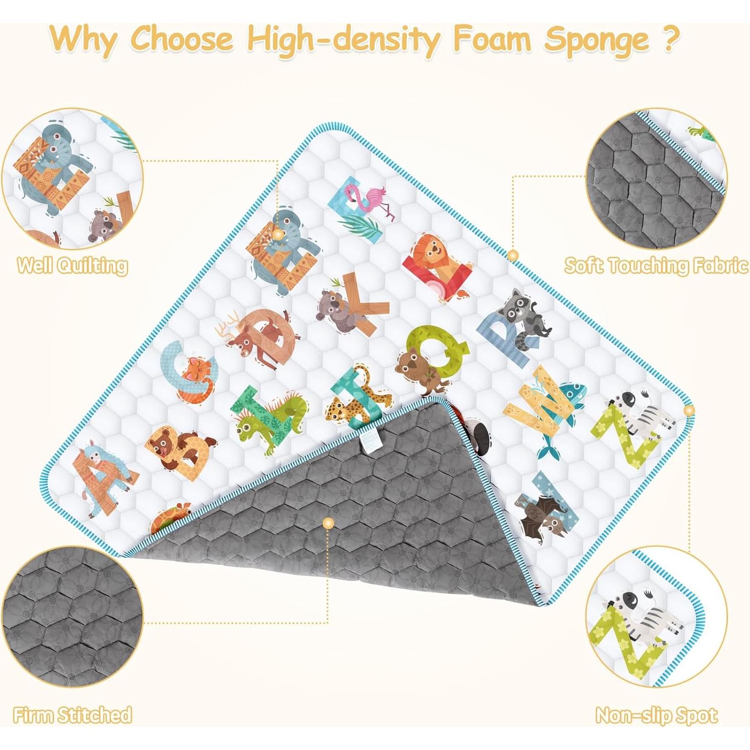 Alfombra de Juego para Bebés ENVTEK 127x127 cm Antideslizante