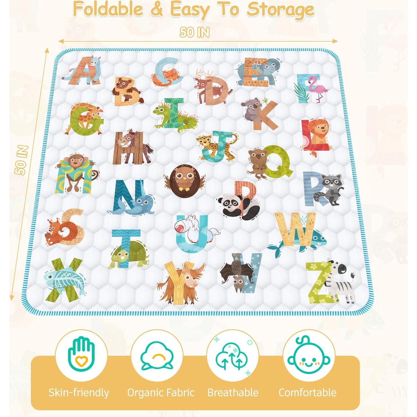 Alfombra de Juego para Bebés ENVTEK 127x127 cm Antideslizante