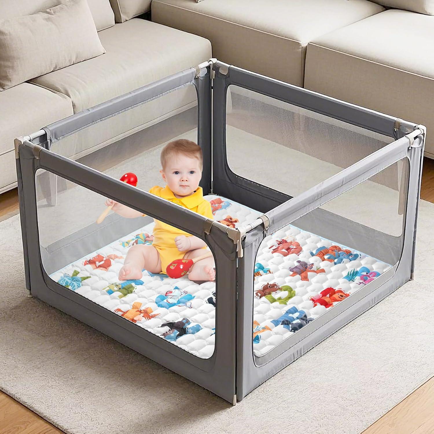 Alfombra de Juego para Bebés ENVTEK 127x127 cm Antideslizante