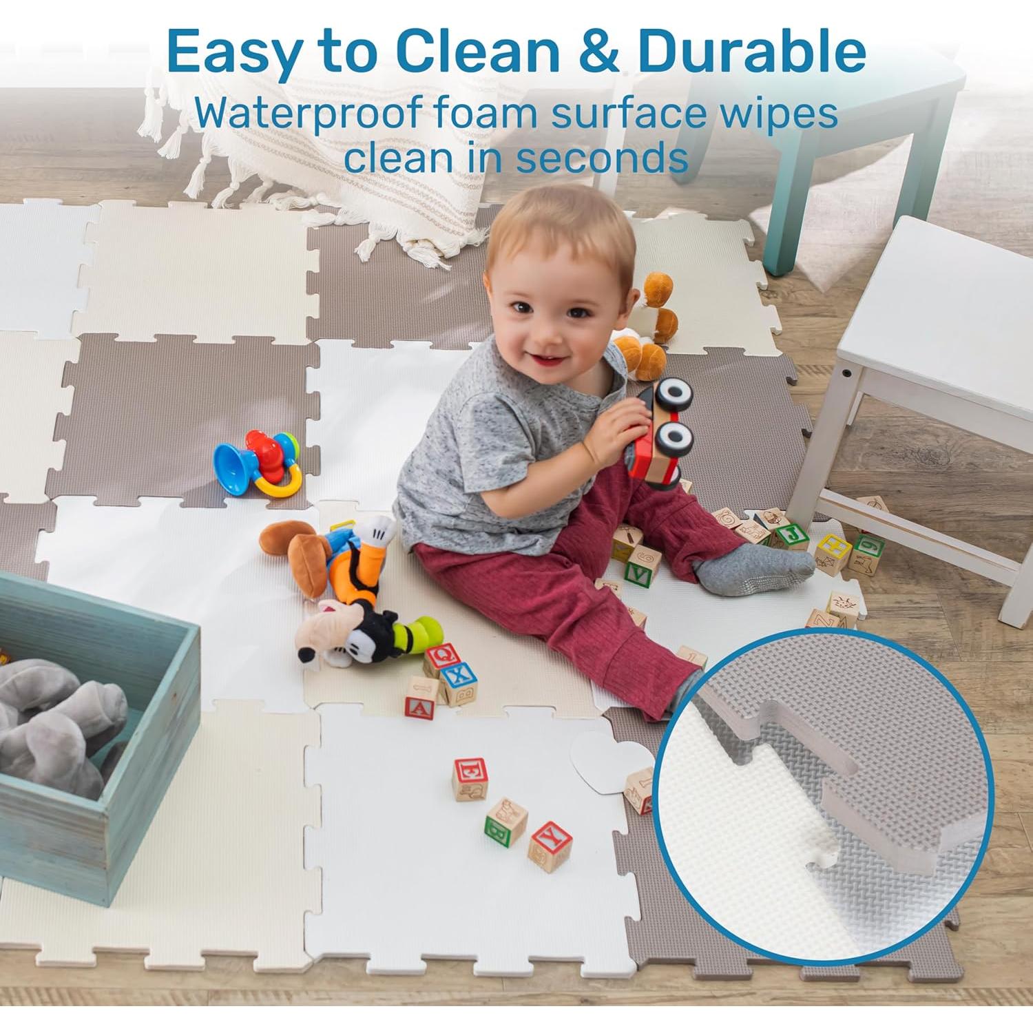 Alfombra de Juego para Bebés Enovoe - 16 Piezas EVA Acolchada