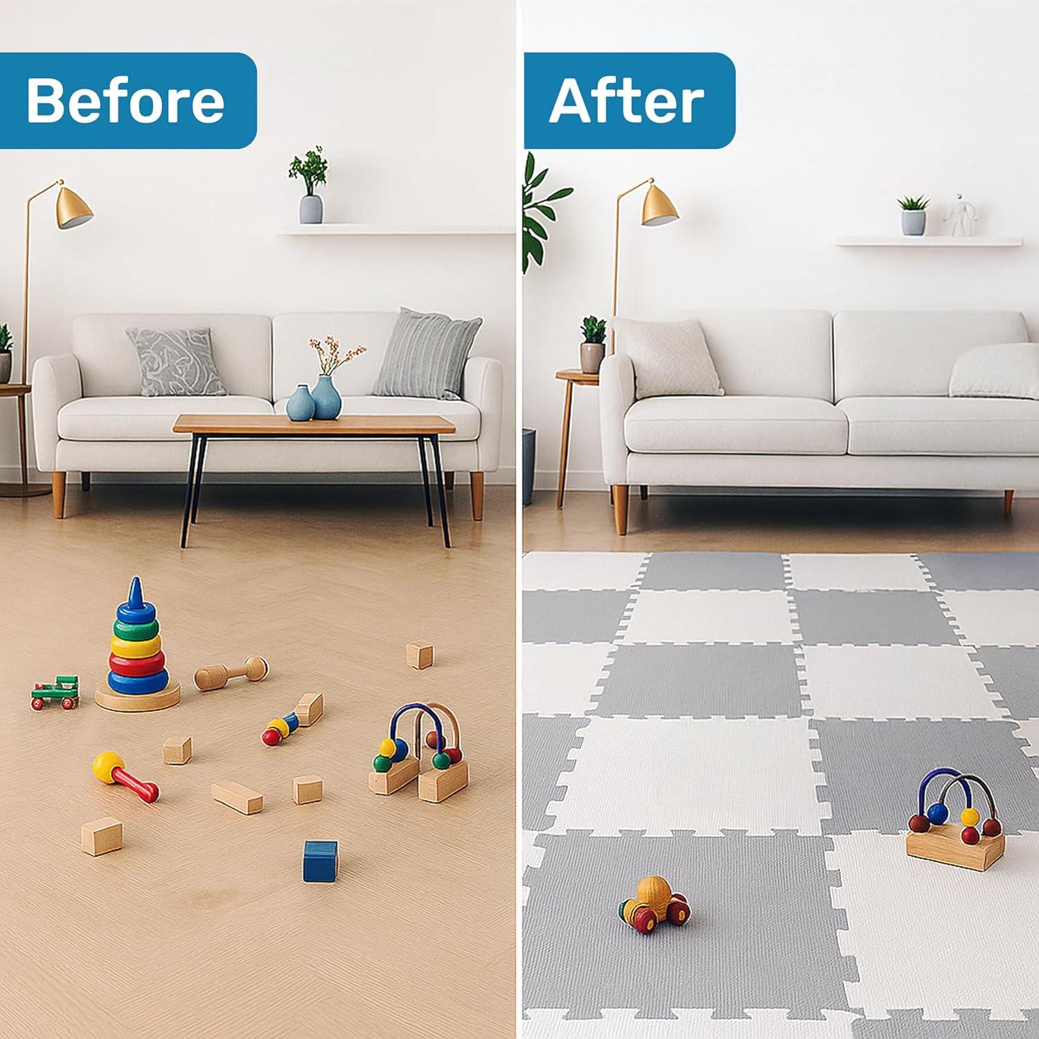 Alfombra de Juego para Bebés Enovoe - 16 Piezas EVA Acolchada