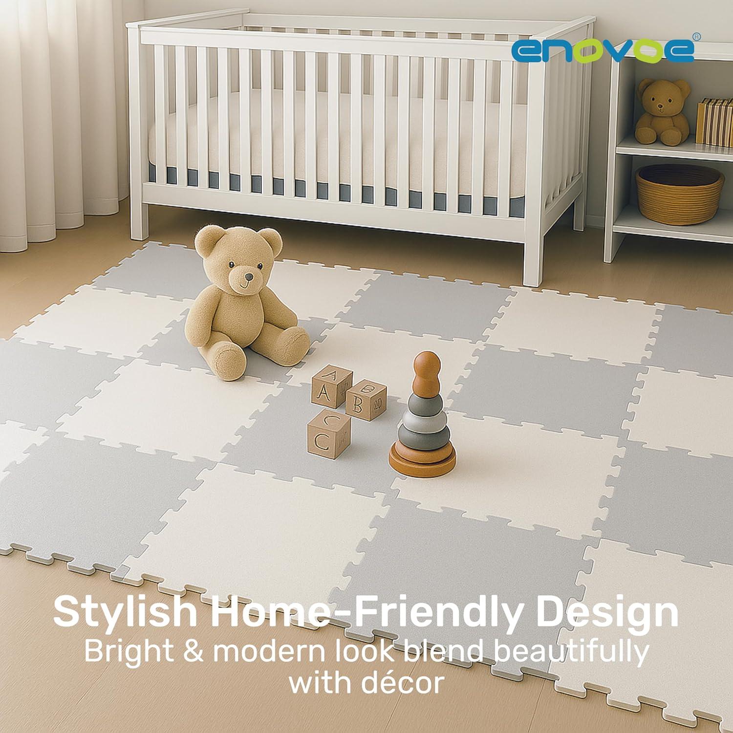 Alfombra de Juego para Bebés Enovoe - 16 Piezas EVA Acolchada