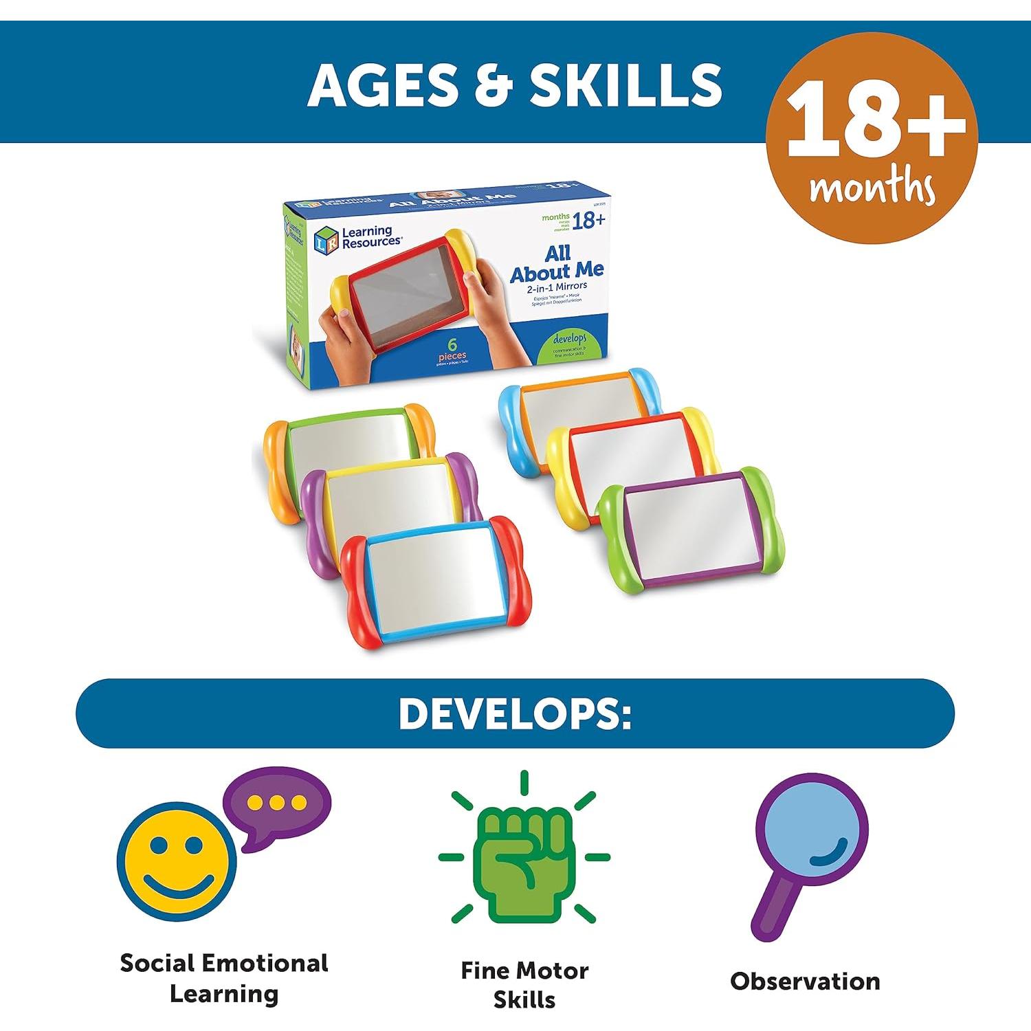 Espejos de Aprendizaje 2 en 1 Learning Resources - 6 Piezas