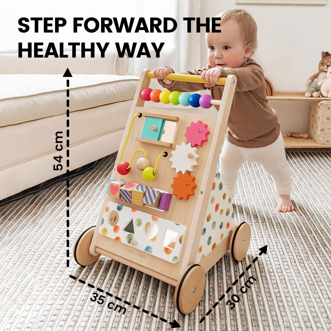 Caminador de Madera Tiny Land Arcoíris Ajustable para Bebés