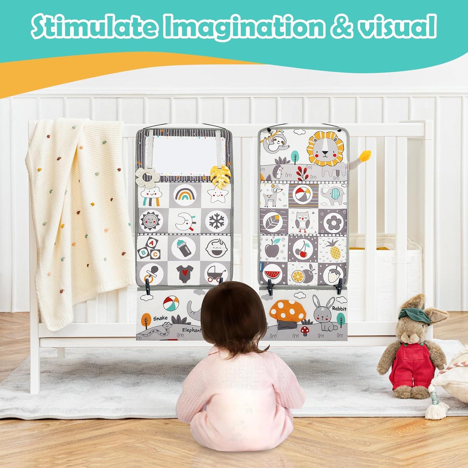 Espejo de Barriga para Bebés con Libro Sensorial y Mordedor