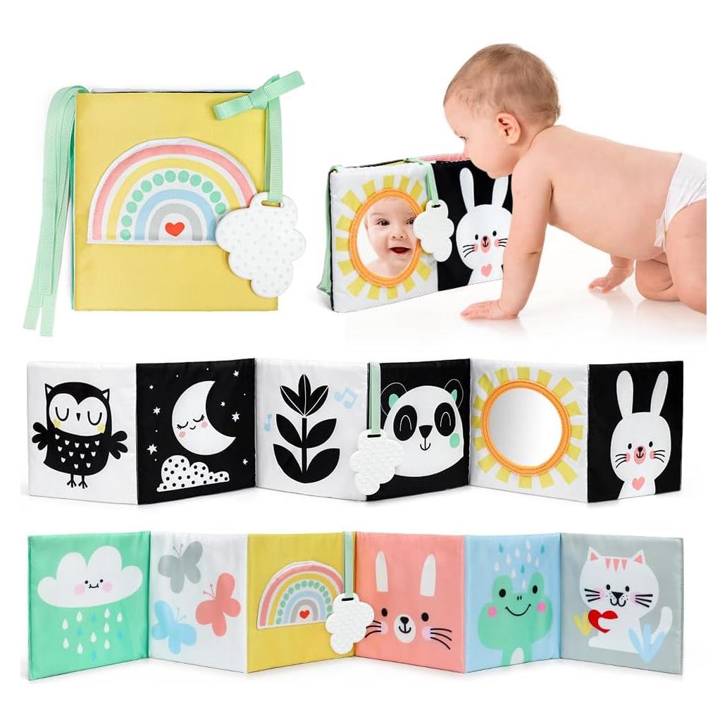 Libro Suave para Bebés OKOOKO en Blanco y Negro 0-2 Años