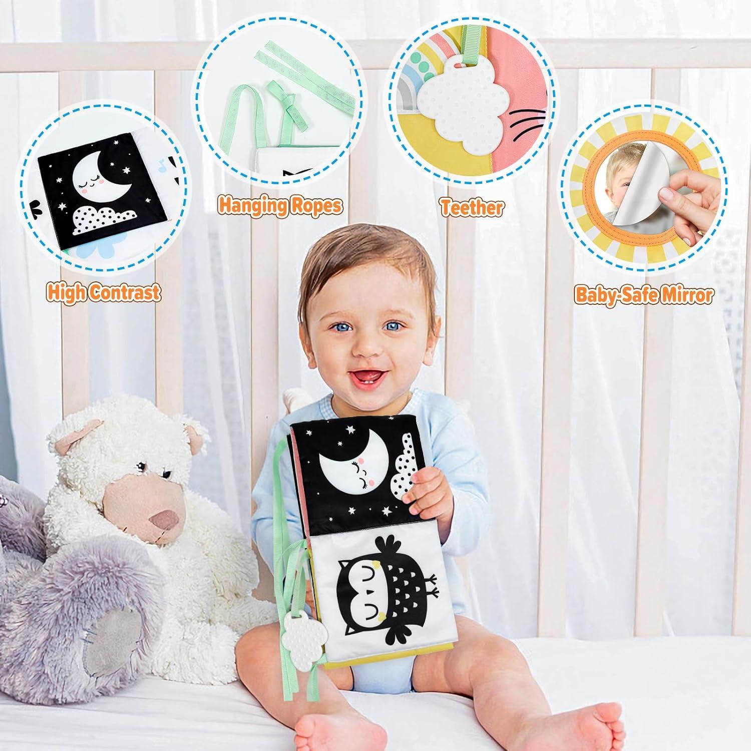 Libro Suave para Bebés OKOOKO en Blanco y Negro 0-2 Años