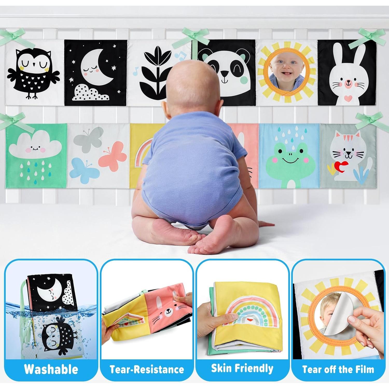 Libro Suave para Bebés OKOOKO en Blanco y Negro 0-2 Años