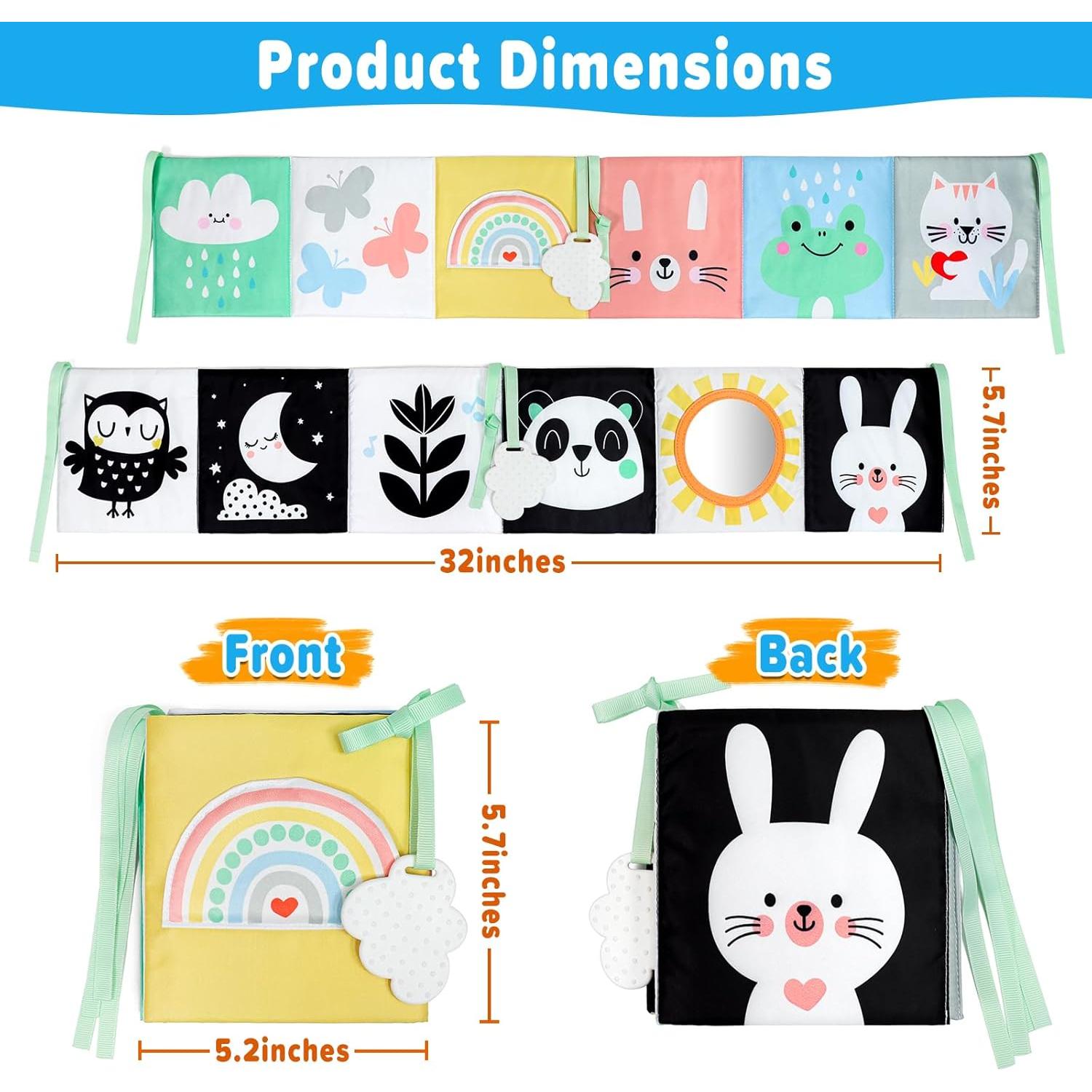 Libro Suave para Bebés OKOOKO en Blanco y Negro 0-2 Años