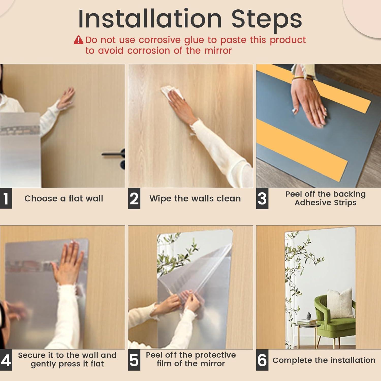 Espejo Acrílico Autoadhesivo iCAGY 145x51 cm Irrompible