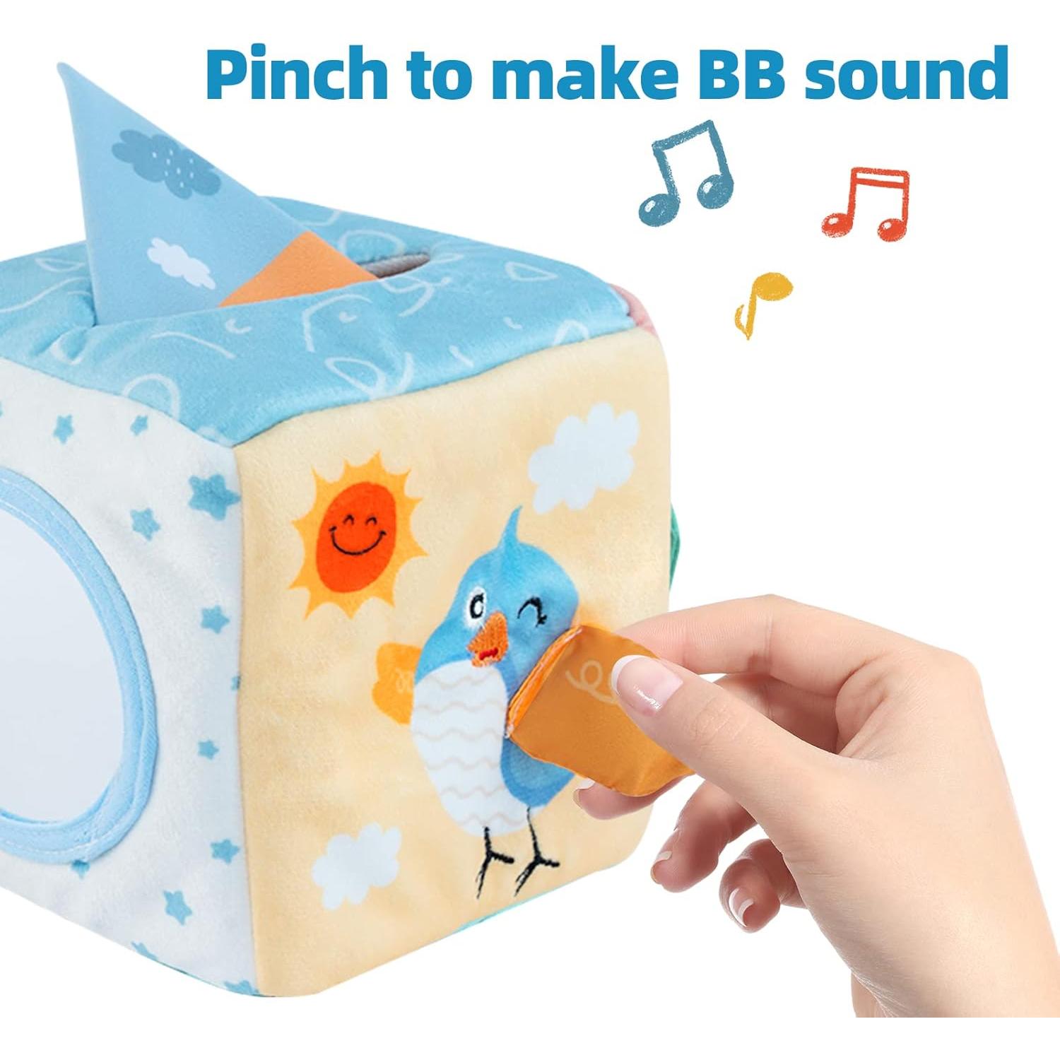 Juguete Sensorial de Caja de Pañuelos Twefex para Bebés 6-12 Meses