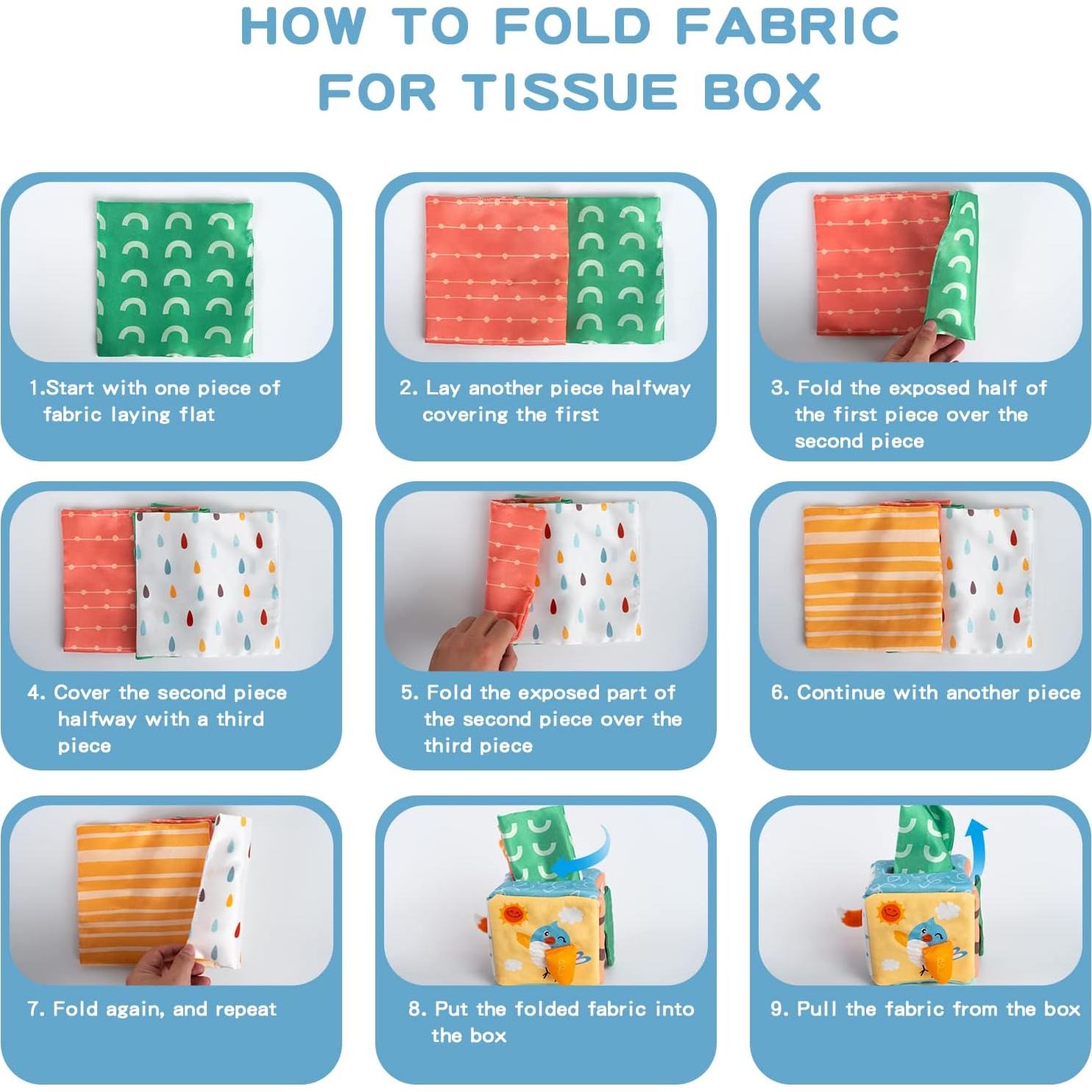 Juguete Sensorial de Caja de Pañuelos Twefex para Bebés 6-12 Meses