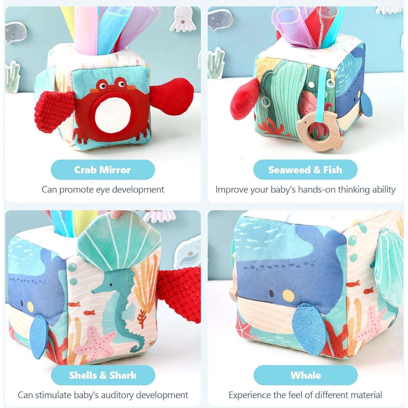 Juguete de Caja de Pañuelos Youuys para Bebés 6-12 Meses