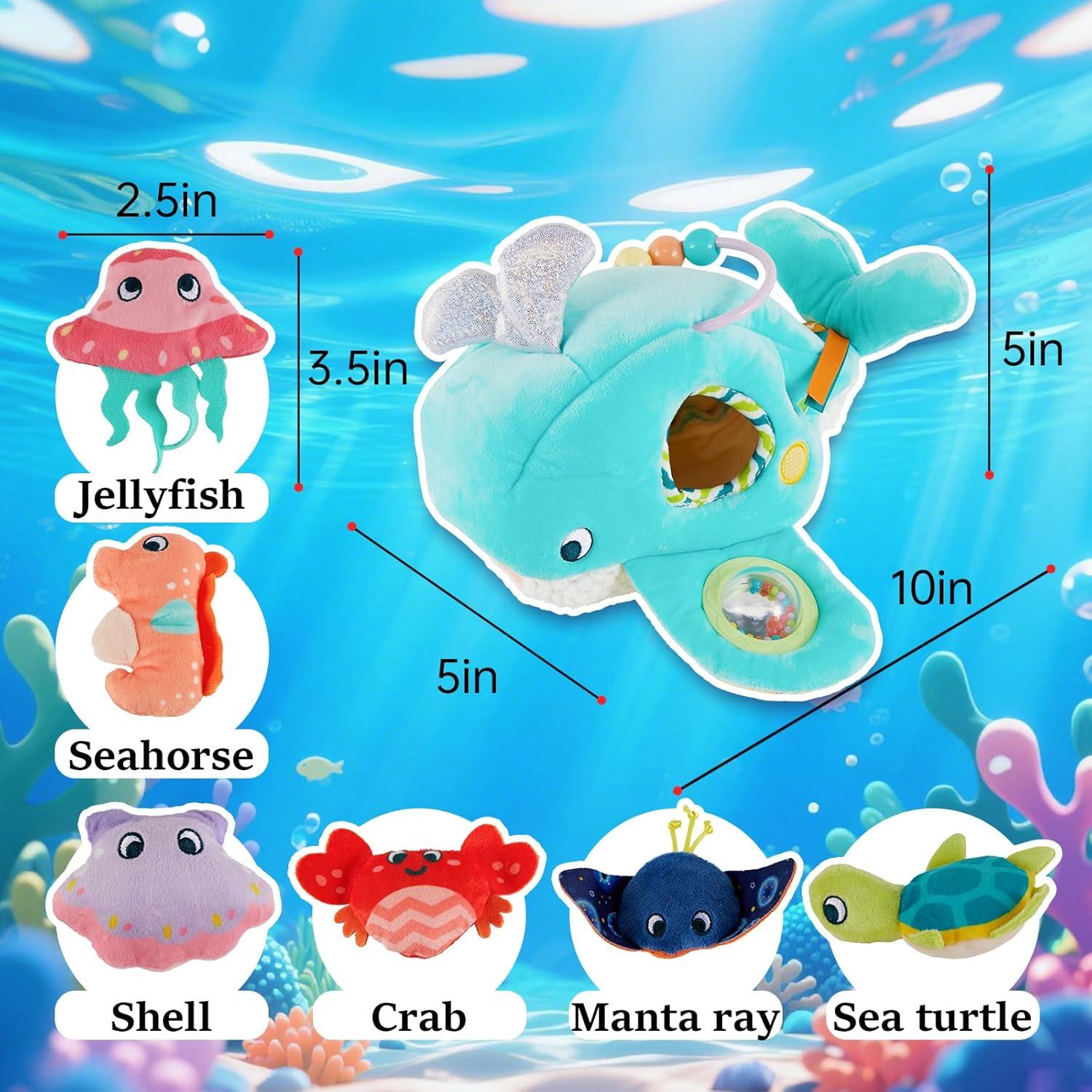 Juguete Sensorial Montessori Juivin Ballena Oceánica 6-12 Meses