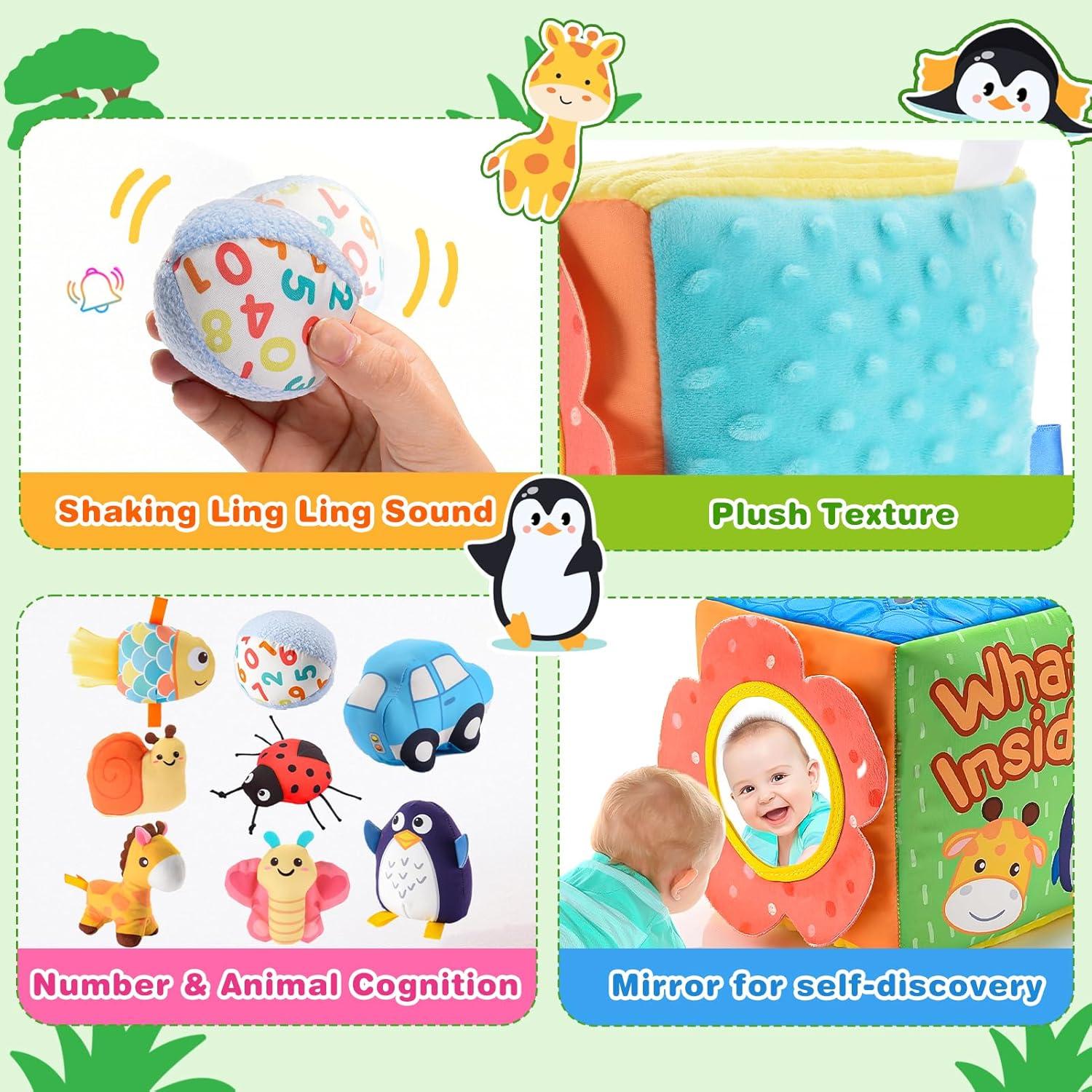 Juguete Sensorial Suave Montessori ZapWhiz para Bebés 6-12 Meses