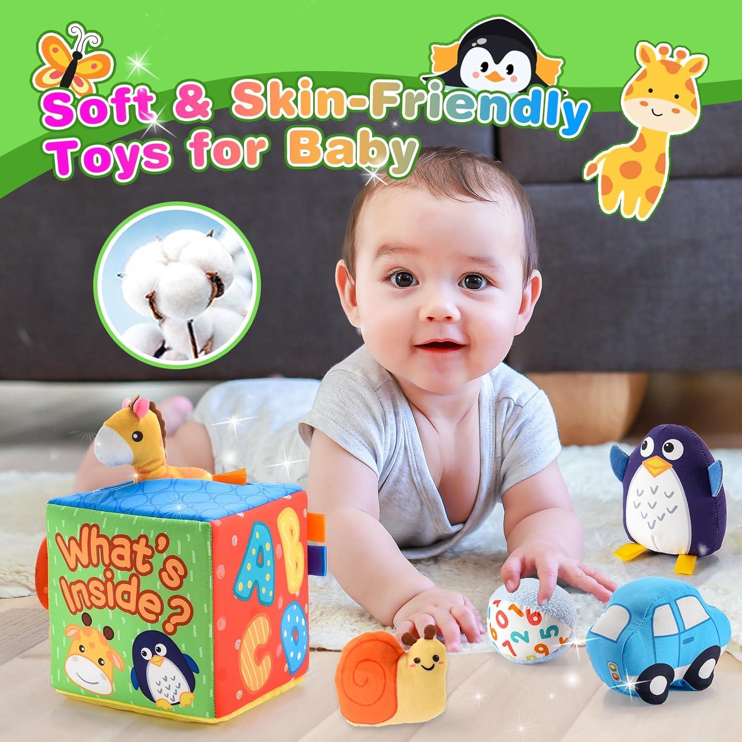 Juguete Sensorial Suave Montessori ZapWhiz para Bebés 6-12 Meses