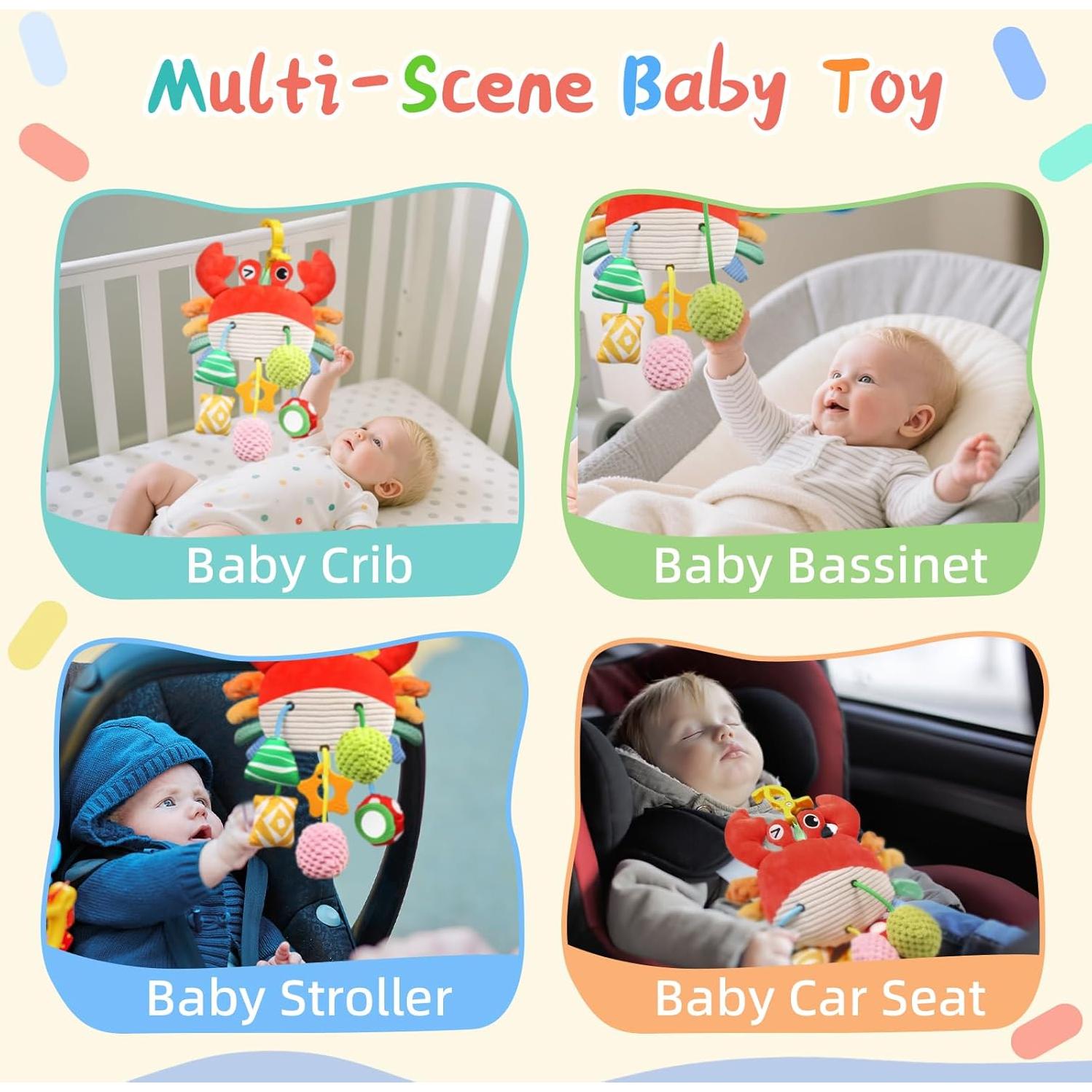 Juguete Colgante para Silla de Auto MTTIERY Cangrejo Rojo