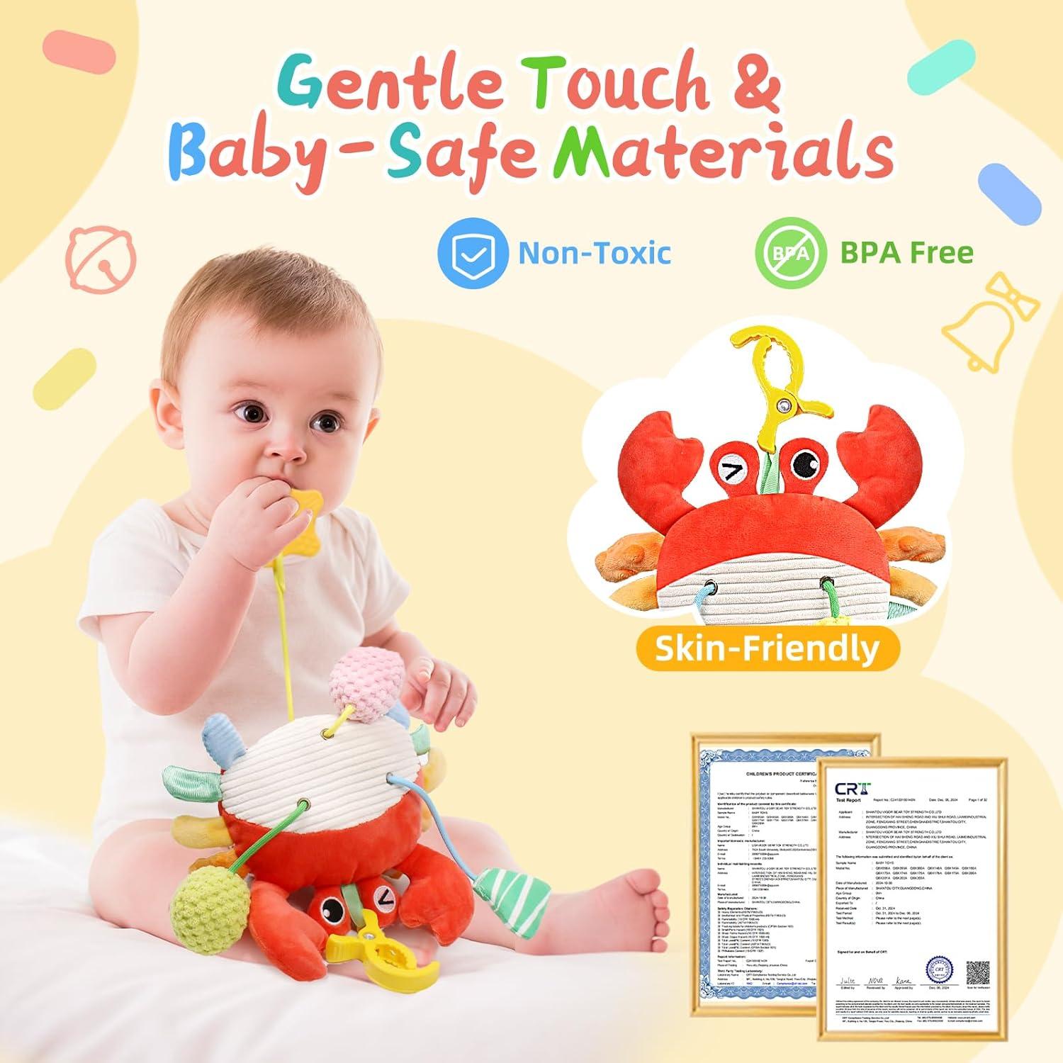 Juguete Colgante para Silla de Auto MTTIERY Cangrejo Rojo