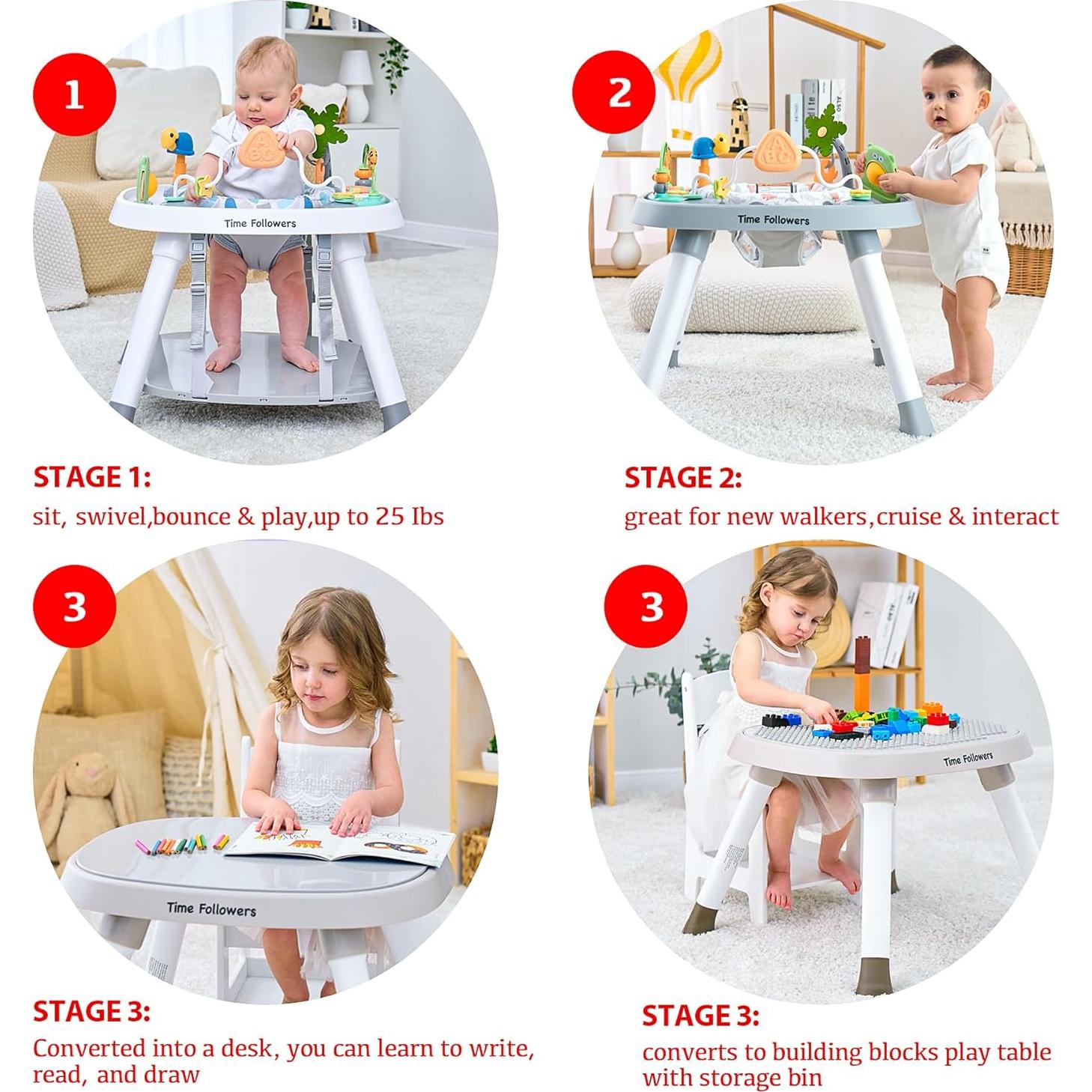 Centro de Actividad para Bebés Time Followers 4 en 1 - Estación de Crecimiento 6+ Meses