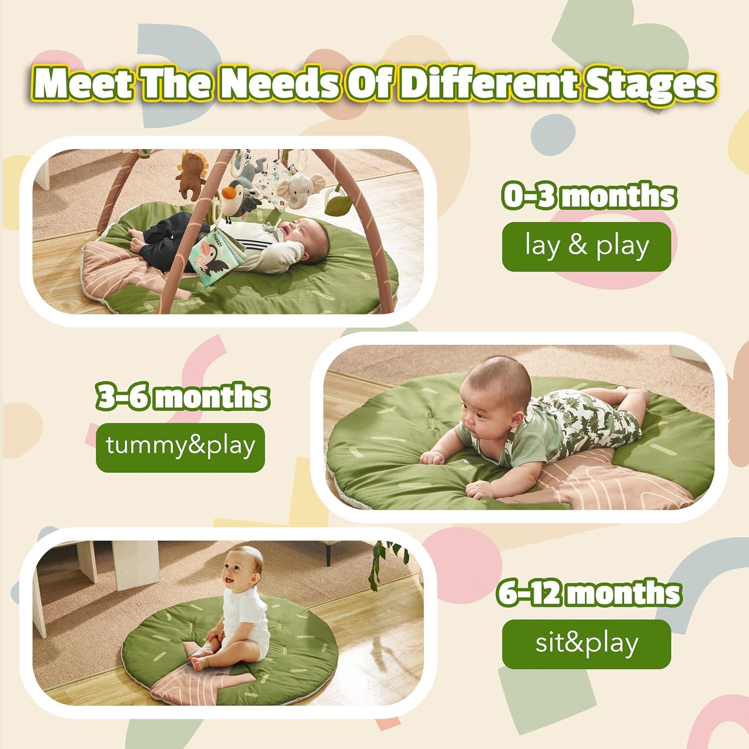 Alfombra de Juego para Bebés Safari - 8 Juguetes Desmontables