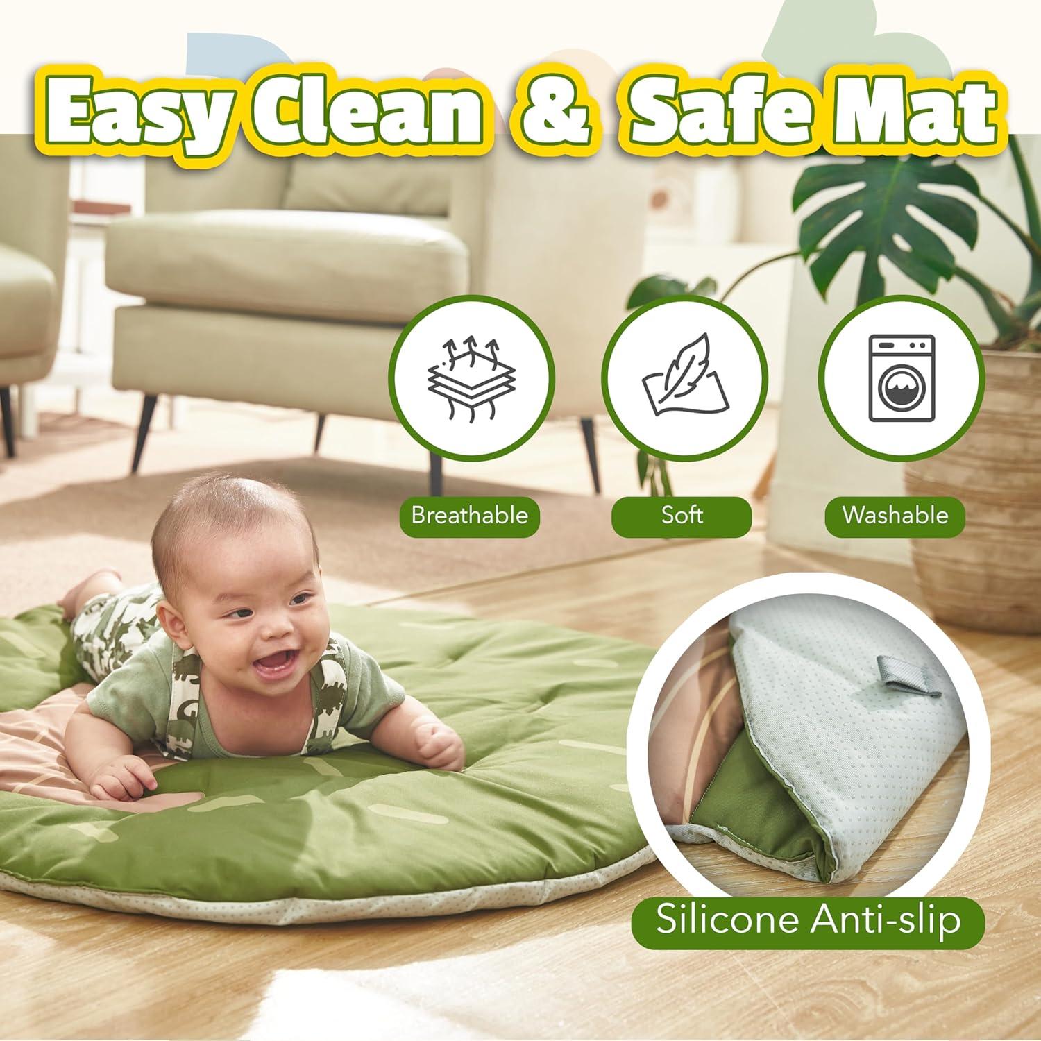 Alfombra de Juego para Bebés Safari - 8 Juguetes Desmontables