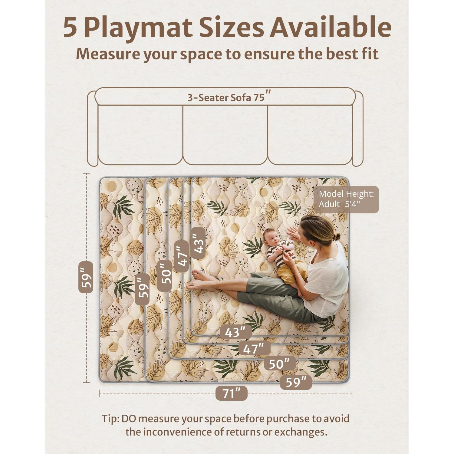 Alfombrilla de Juego para Bebés Diario Placentero 50x50 cm Antideslizante