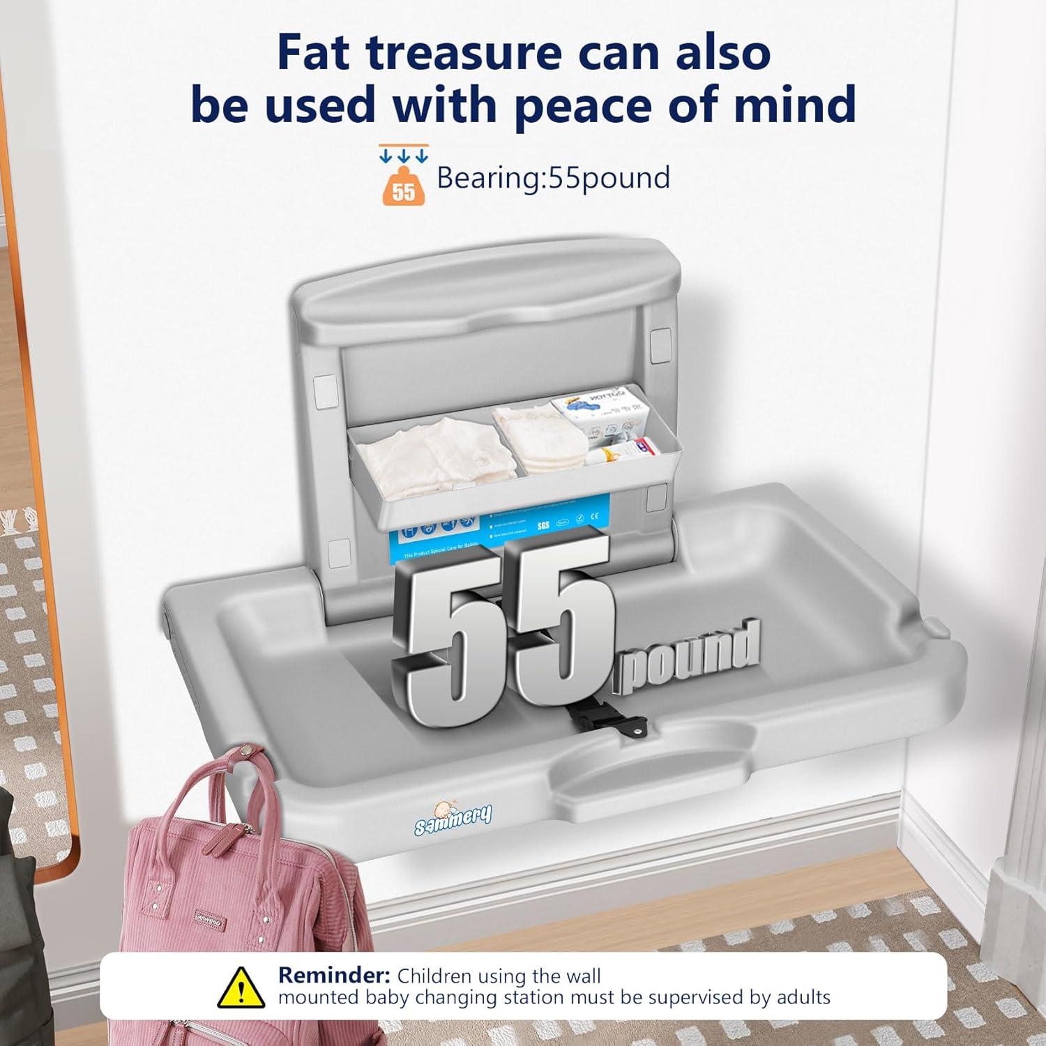 Estación de Cambio de Bebés Comercial Sammery Montada en Pared