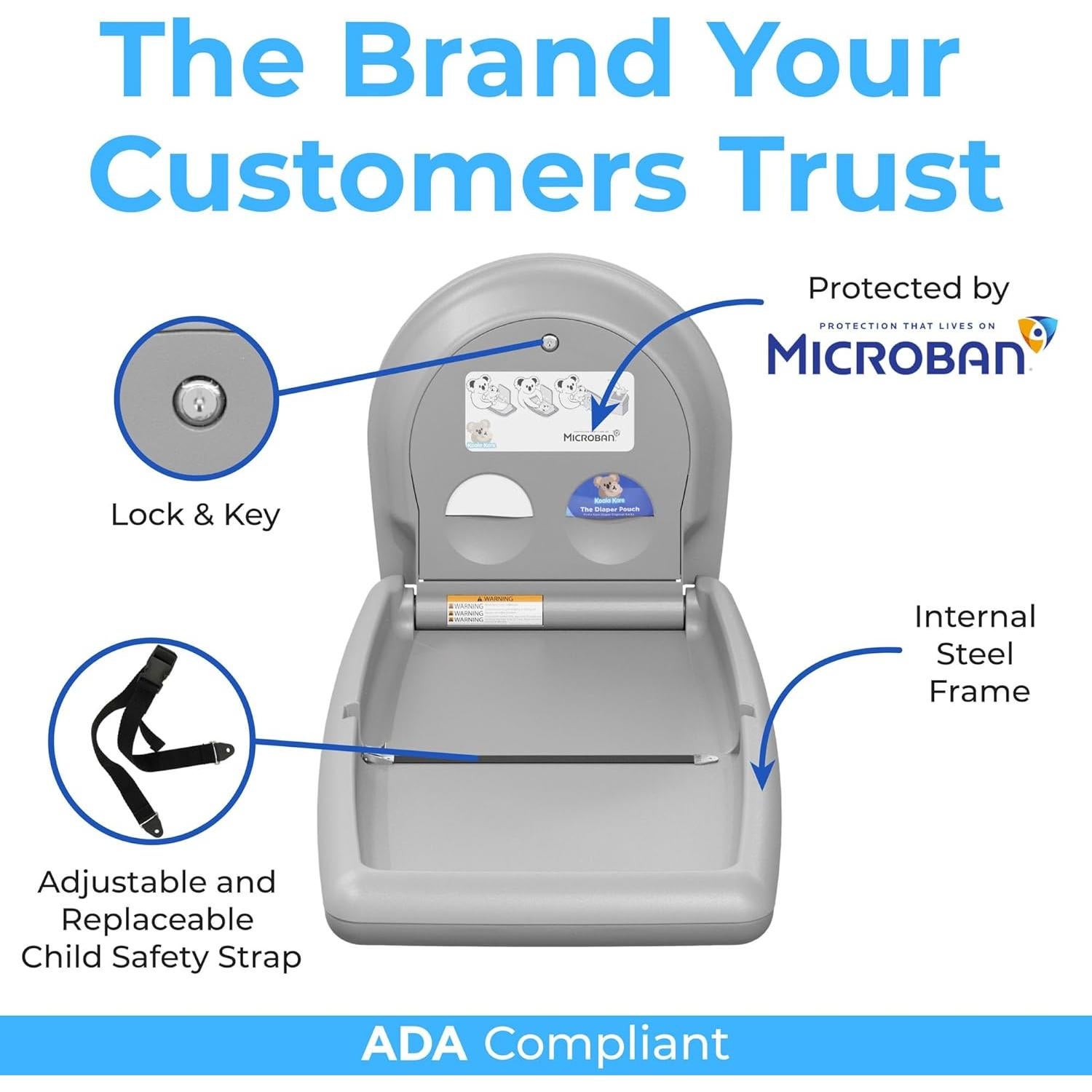 Estación de Cambio de Bebés Koala Kare KB300-01 Gris