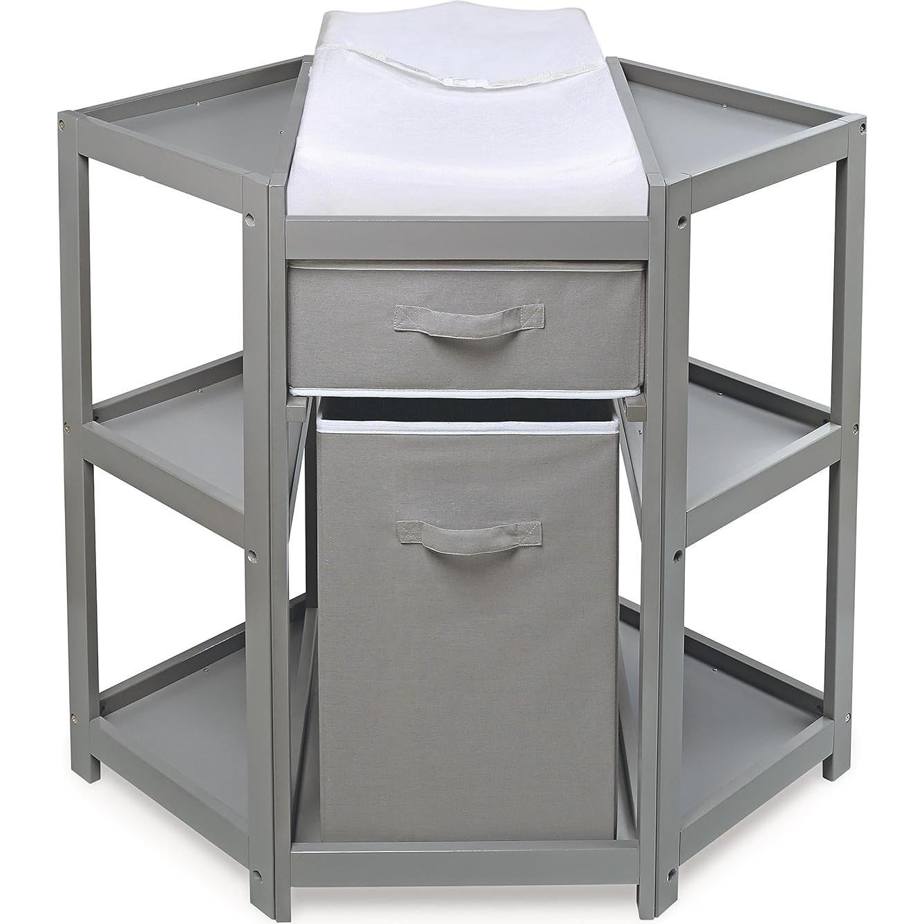 Mesa de Cambio para Bebés Badger Basket - Esquina Gris con Cesto