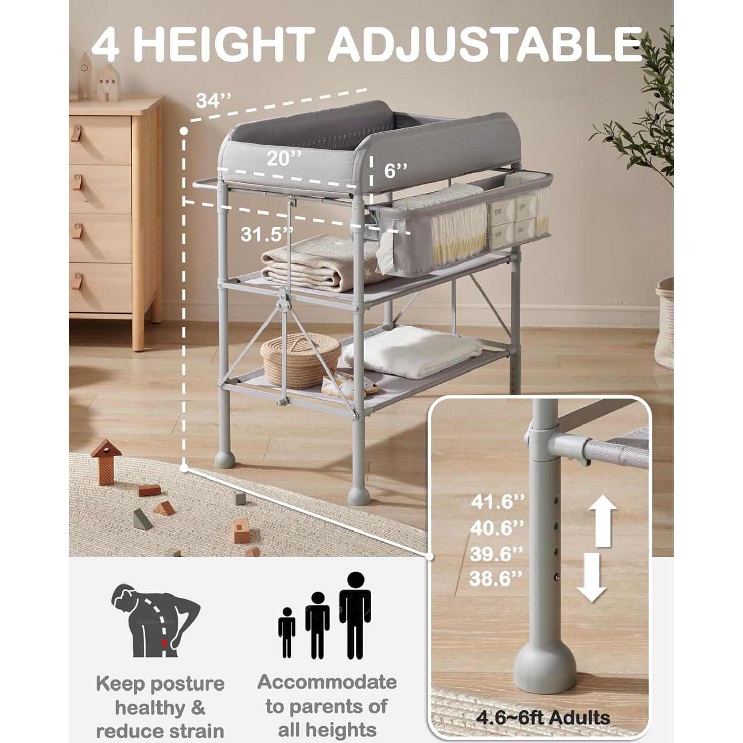 Mesa de Cambio BEKA Plegable Portátil Ajustable 86x80cm