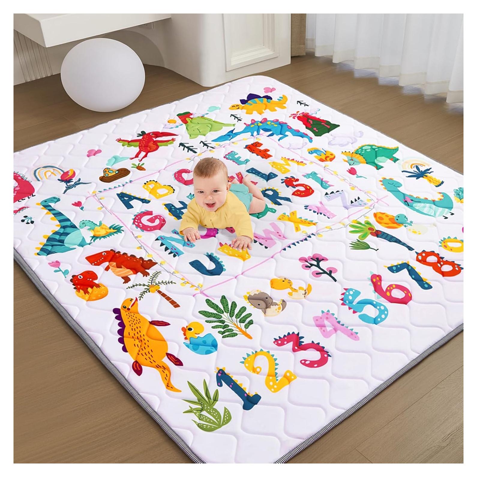 Alfombra de Juego para Bebés TB-LETTER-01 180x150 cm Dinosaurios