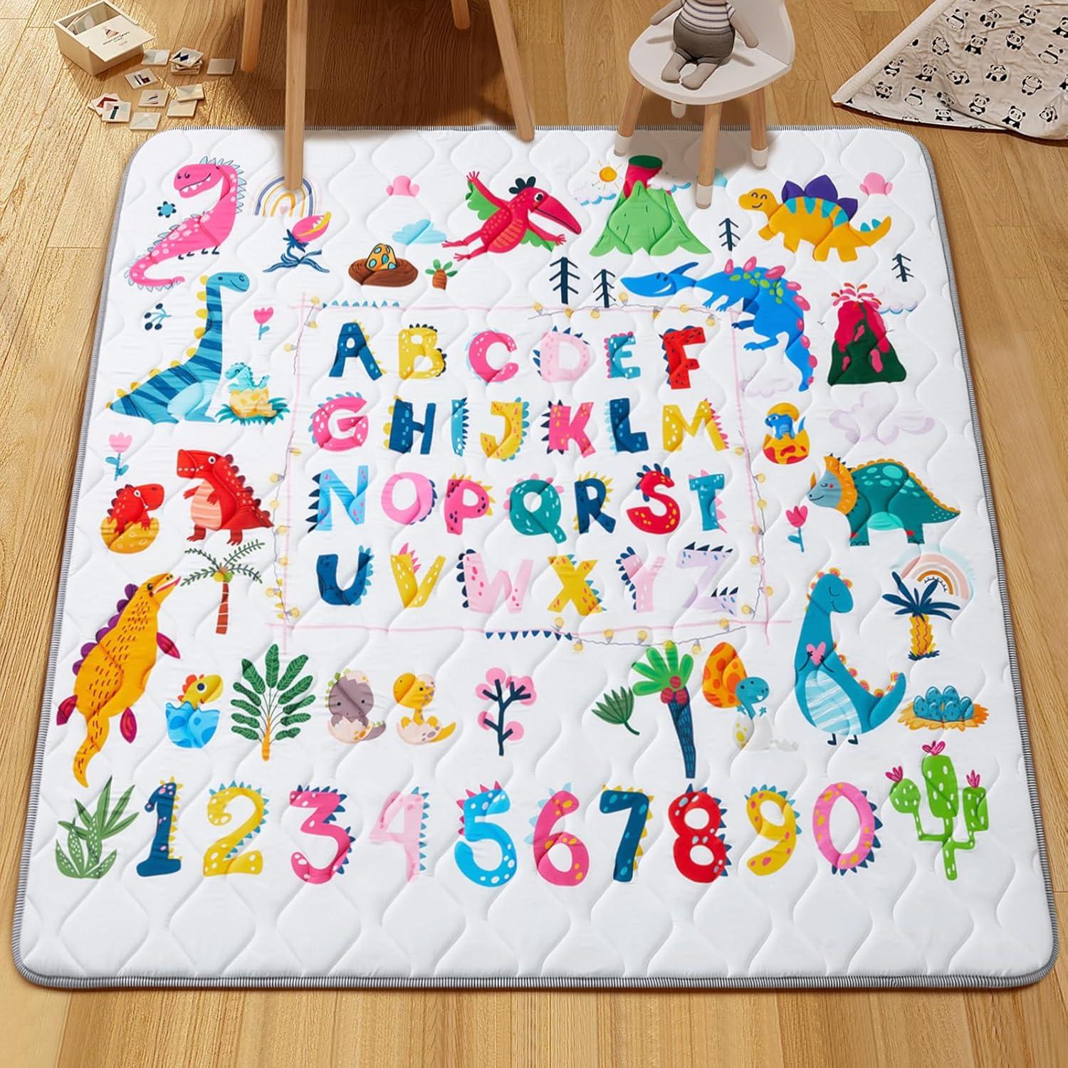 Alfombra de Juego para Bebés TB-LETTER-01 180x150 cm Dinosaurios