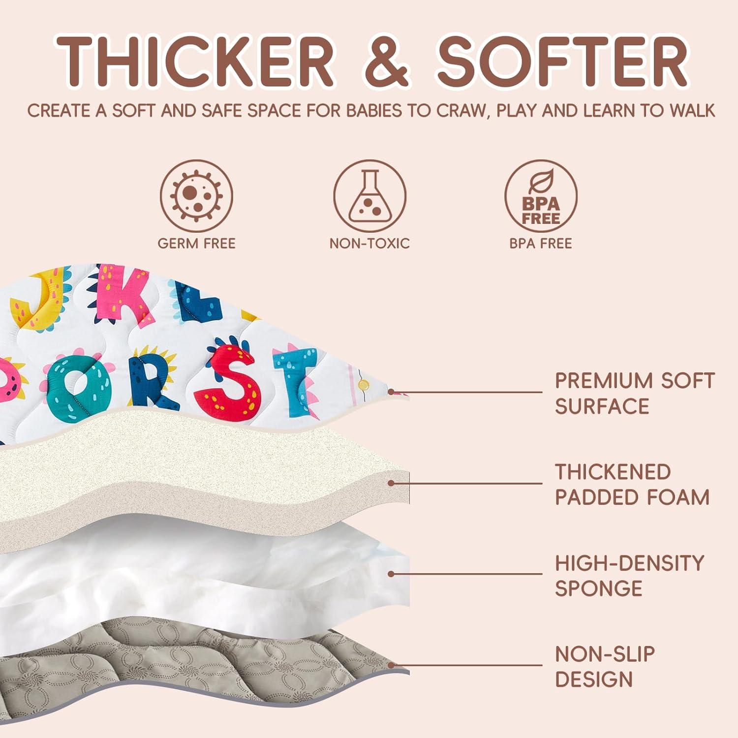 Alfombra de Juego para Bebés TB-LETTER-01 180x150 cm Dinosaurios