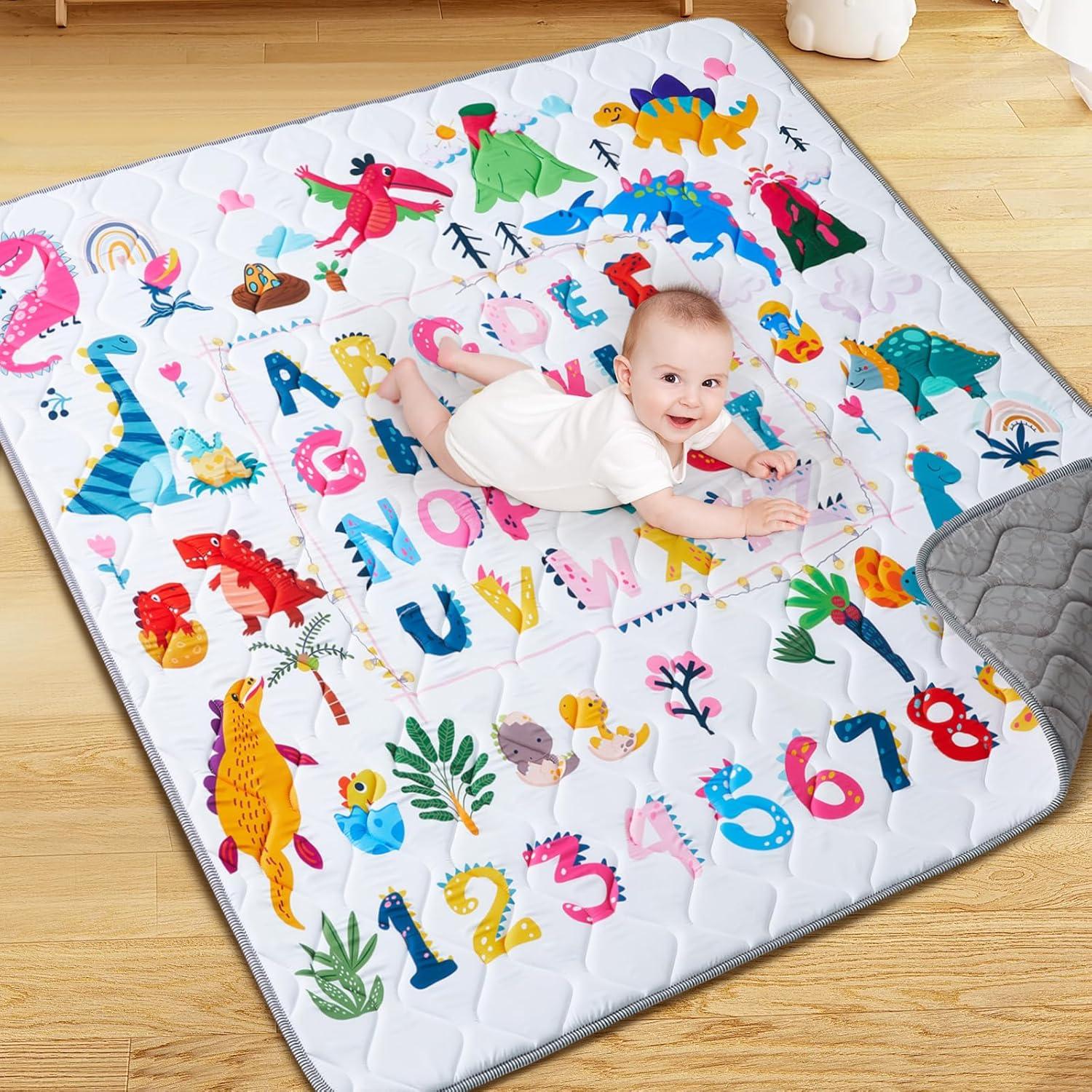 Alfombra de Juego para Bebés TB-LETTER-01 180x150 cm Dinosaurios