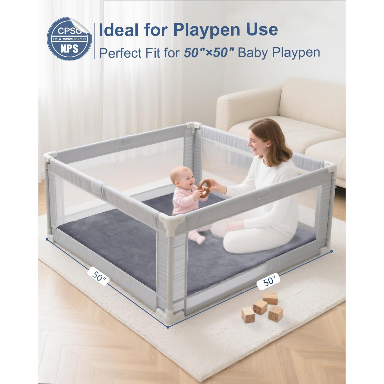 Alfombra de Juego Gruesa SEPARO 50x50 cm Antideslizante Gris