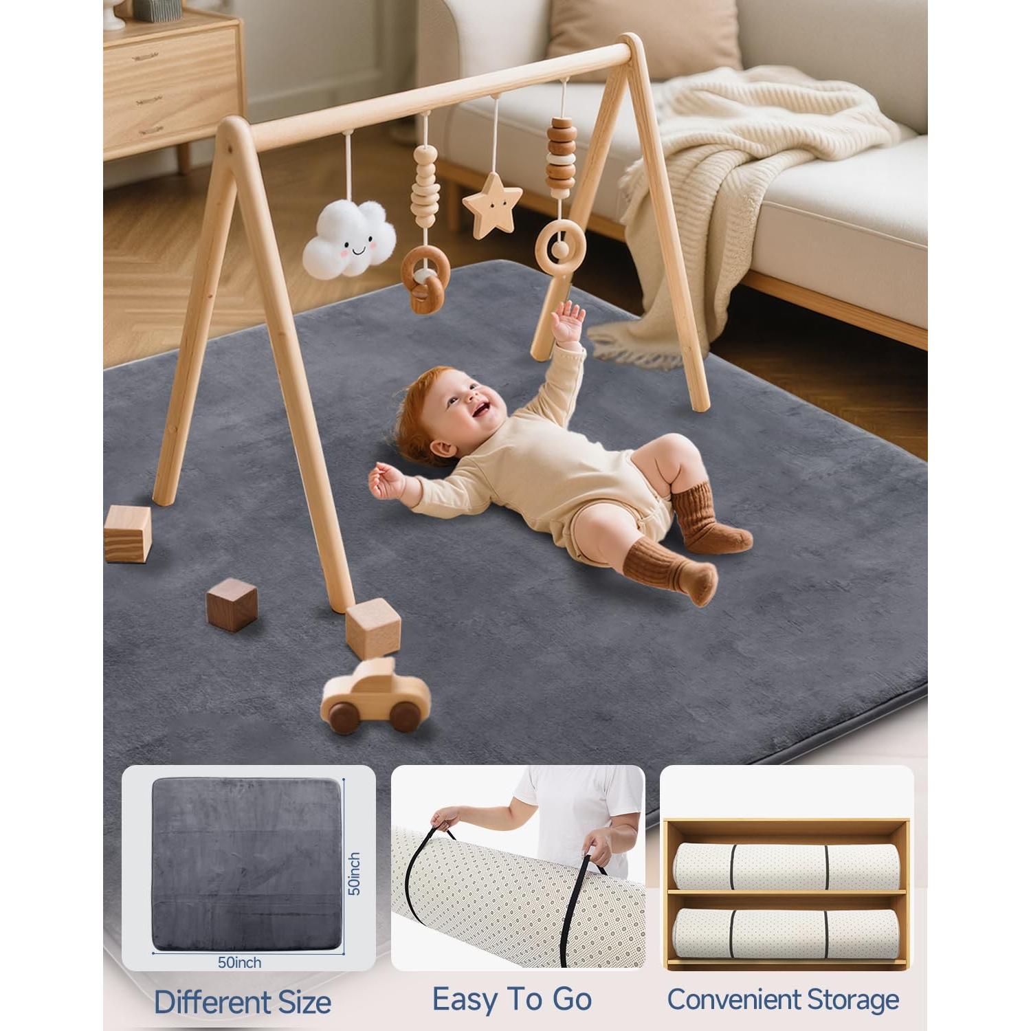 Alfombra de Juego Gruesa SEPARO 50x50 cm Antideslizante Gris