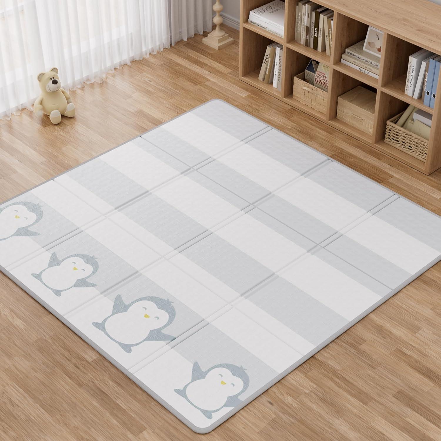 Alfombra de Juego para Bebés QZ03 150x150 cm Reversible Antideslizante