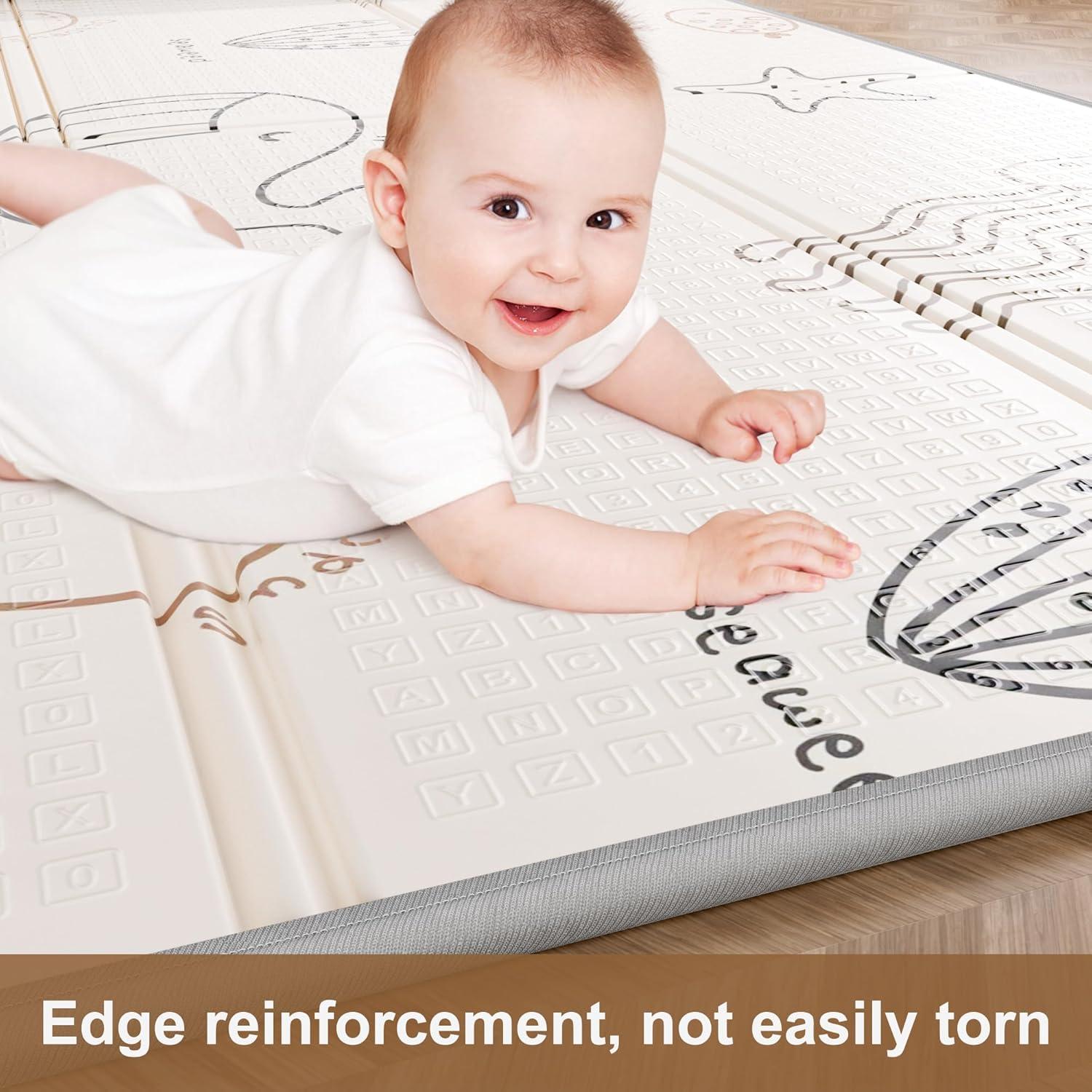 Alfombra de Juego para Bebés QZ03 150x150 cm Reversible Antideslizante