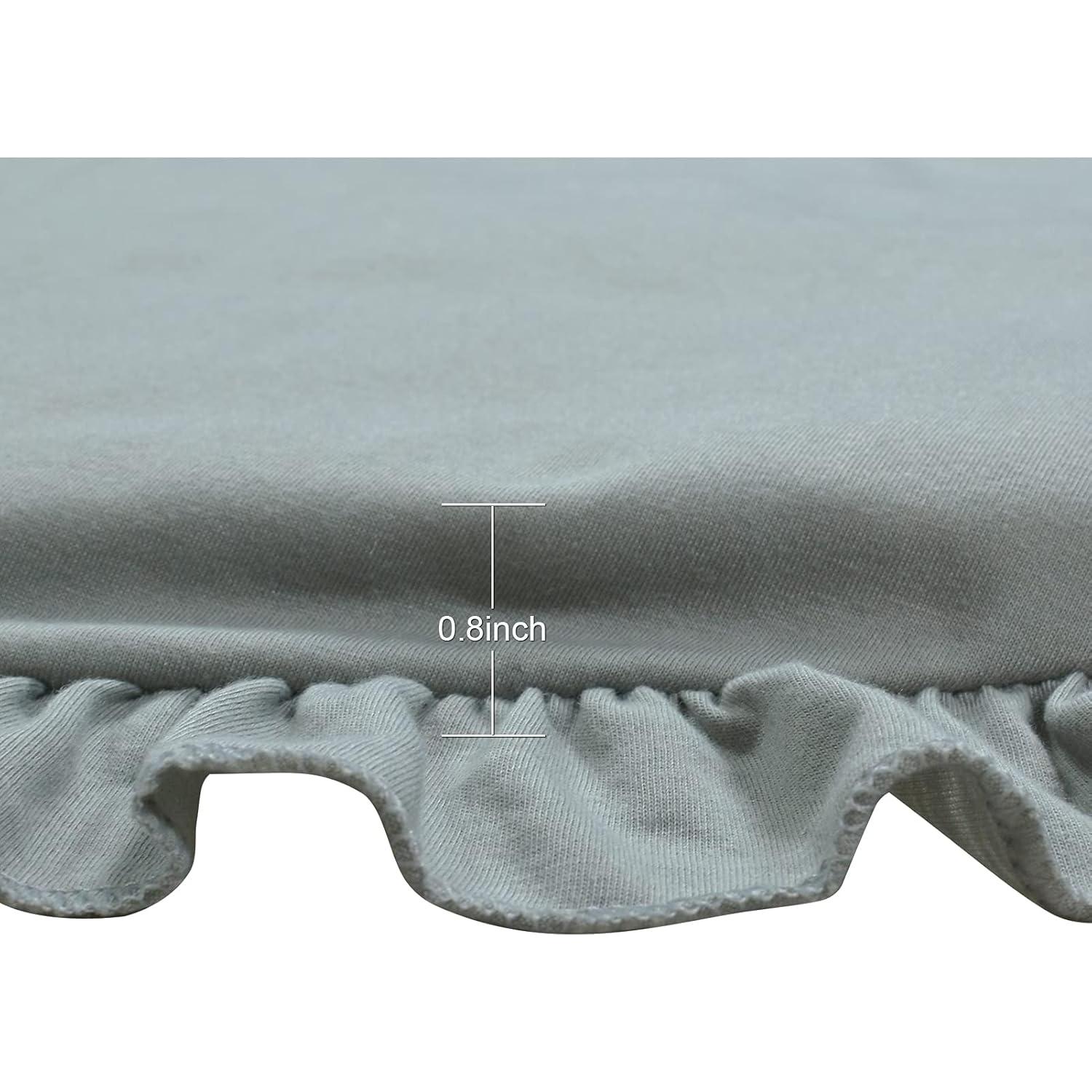 Alfombra de Juego Redonda ABREEZE Algodón 1.0m Gris Claro