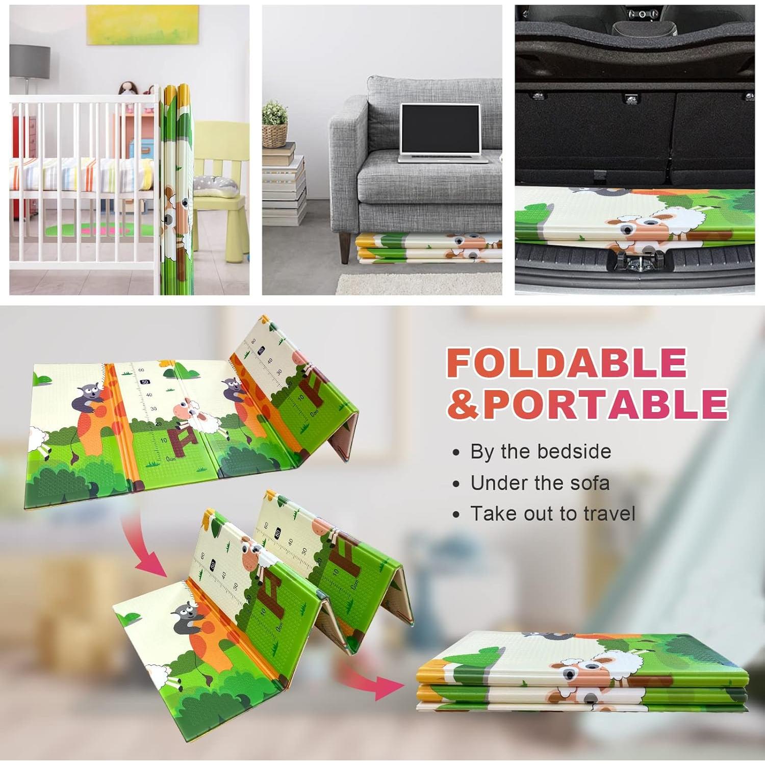 Alfombra de Juego para Bebés Mergren 200x180 cm Antideslizante