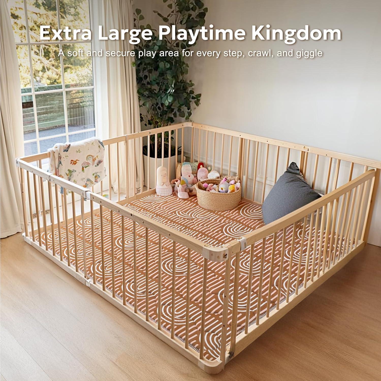 Alfombra de Juego para Bebés Marrón 180x150cm Antideslizante