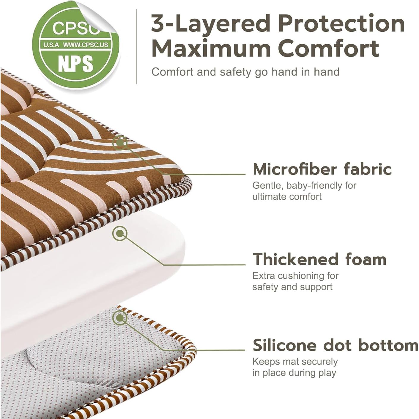 Alfombra de Juego para Bebés Marrón 180x150cm Antideslizante