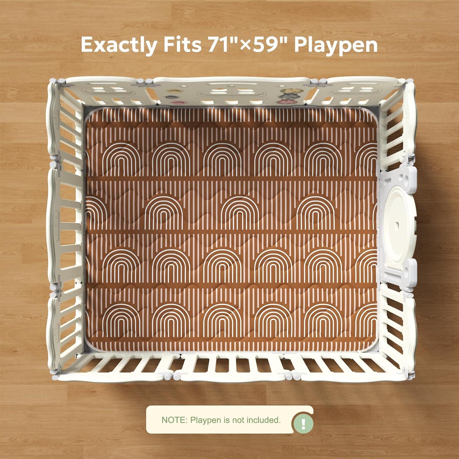 Alfombra de Juego para Bebés Marrón 180x150cm Antideslizante