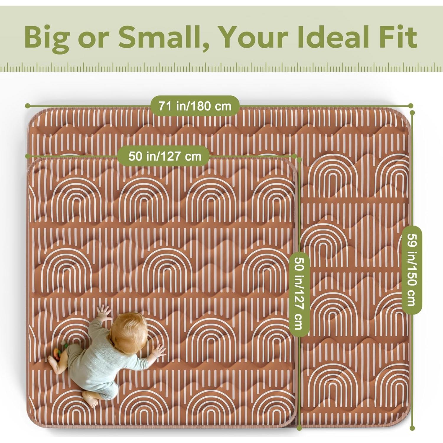 Alfombra de Juego para Bebés Marrón 180x150cm Antideslizante