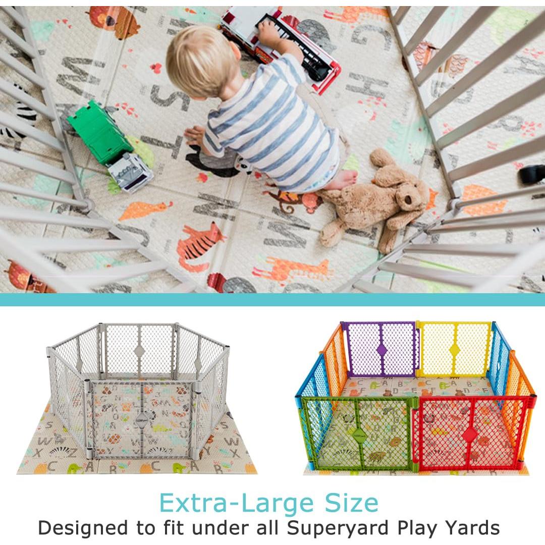 Alfombra de Juego Plegable Toddleroo ABC 180x180 cm - Segura y Resistente al Agua