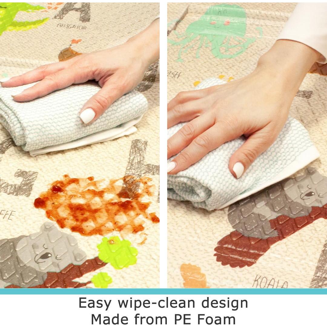 Alfombra de Juego Plegable Toddleroo ABC 180x180 cm - Segura y Resistente al Agua