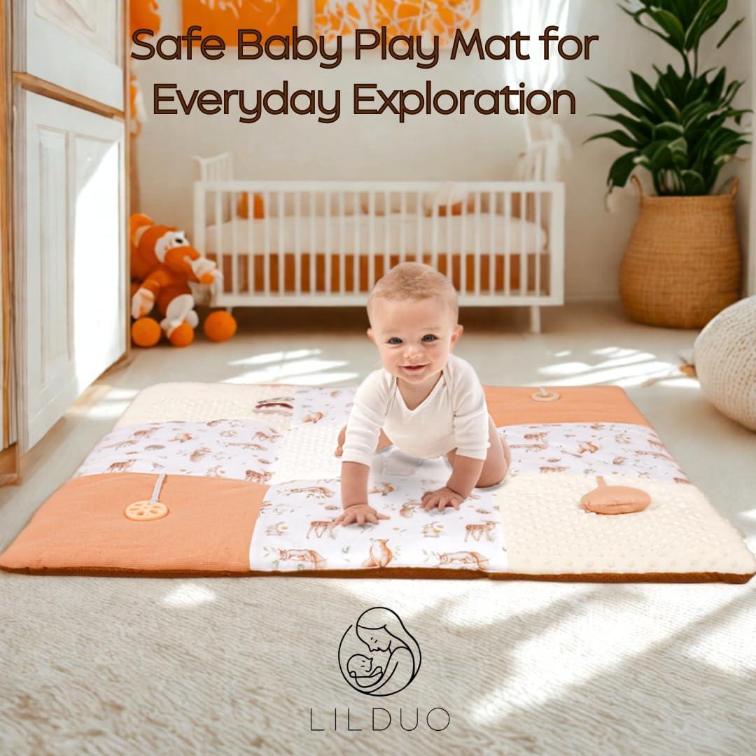Alfombra de Juego para Bebés LILDUO 109x109 cm Acolchada